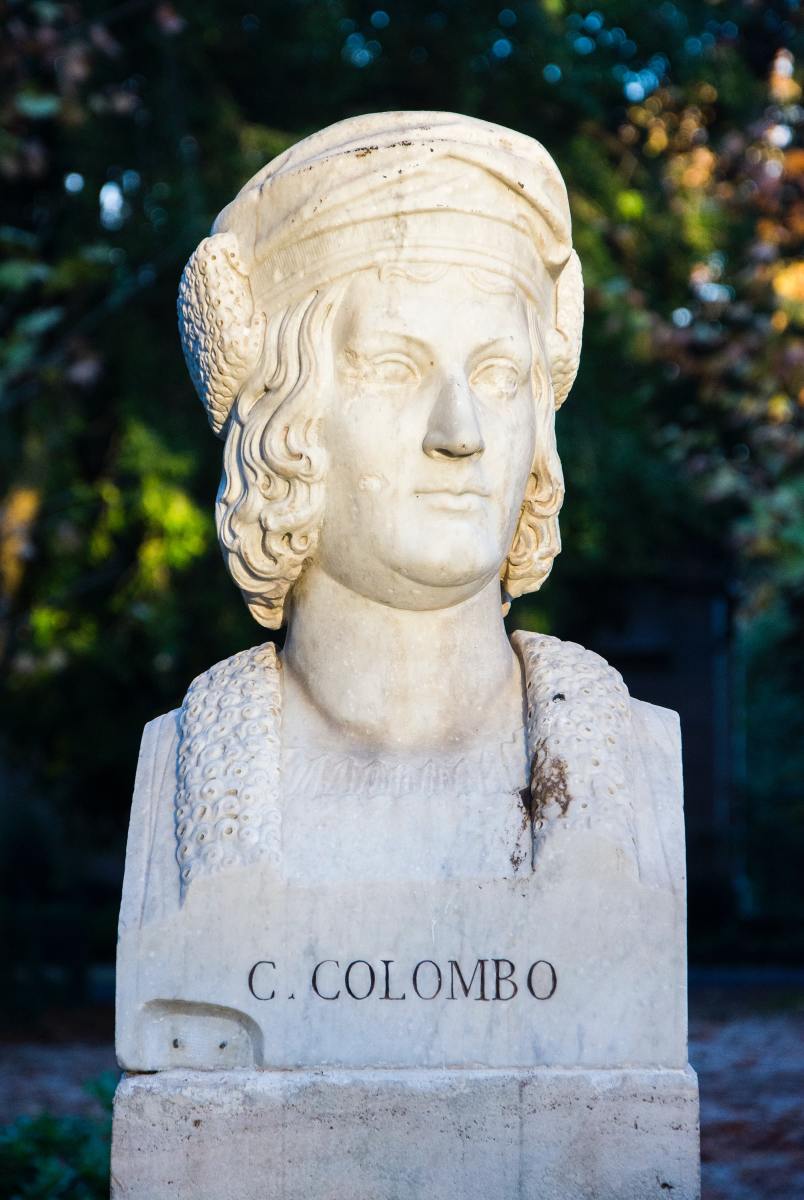This is a statue of Christopher Columbus in Italy.