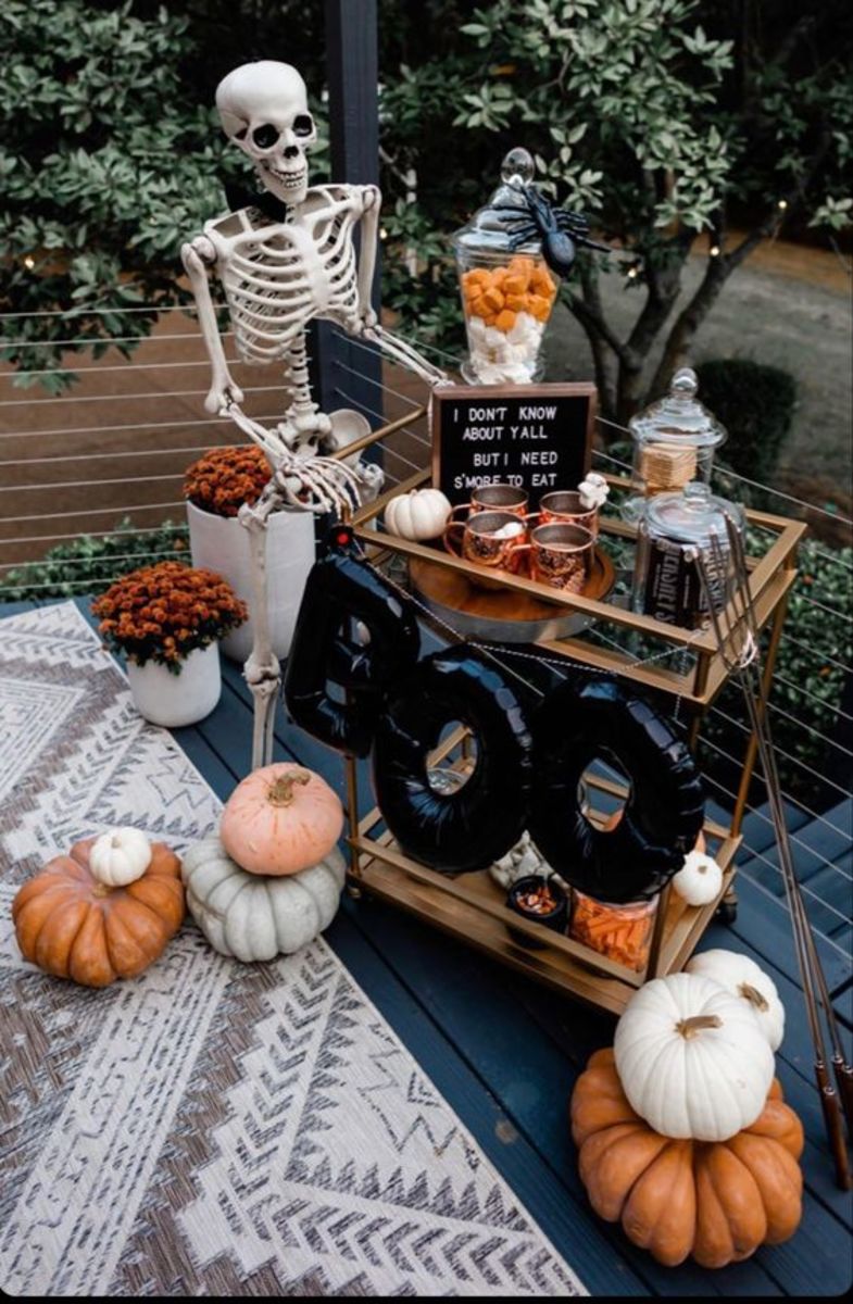 Skeleton With Snack Tray