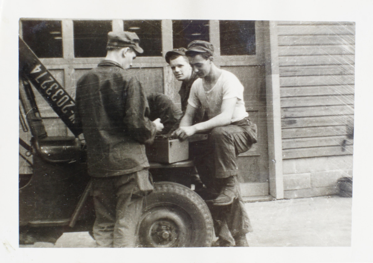 Kingsley Zerbel, right, mechanic in the service, stationed in Trieste, Italy post WWII occupation 1947-50