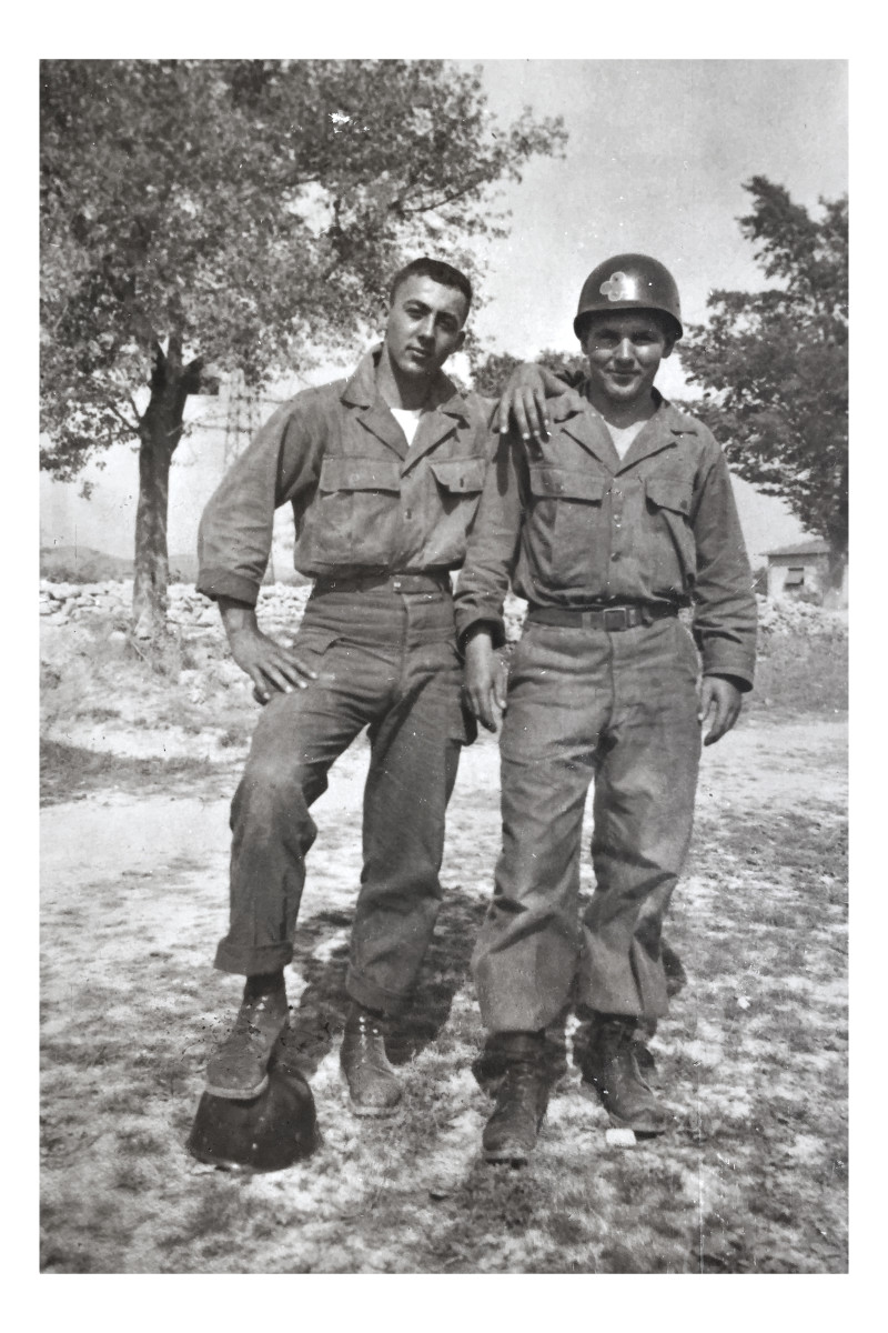 Left: Kingsley Zerbel, my dad, with one of his best army buddies, Wilbur