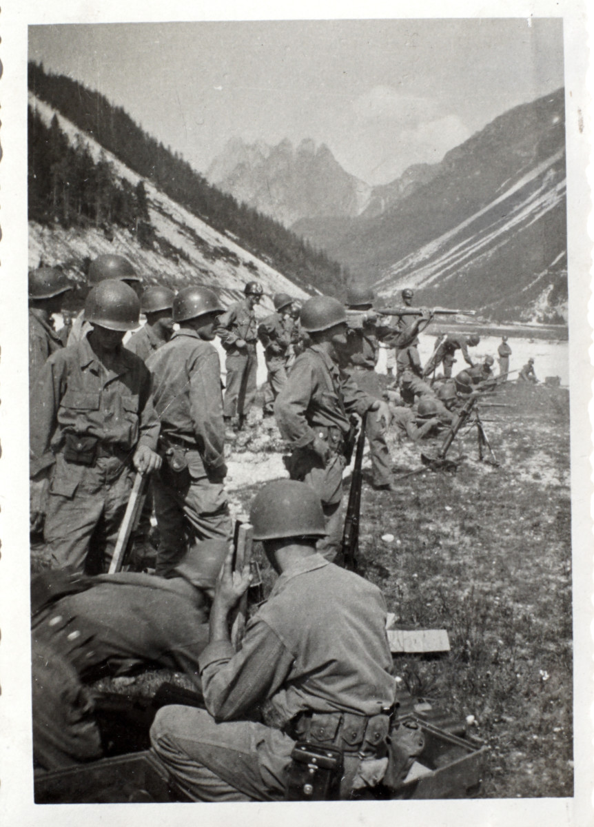 American troops - Julian (Julius Caesar) Alps  - Cave del Predil, of Tarvisio, Italy after WWII border between Italy and Yugoslavia  Zone A, 1947-50