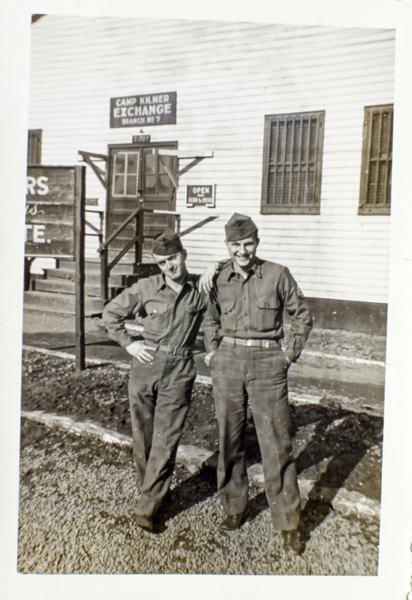 Camp Kilmer 1947 two of Kingsley Zerbel's army buddies