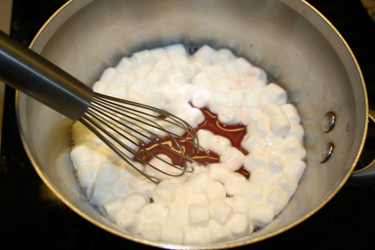 Stirring the sauce ingredients