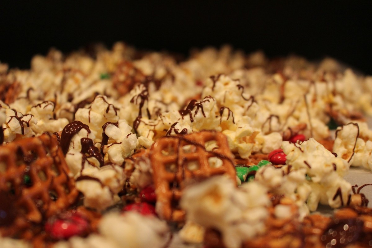 Drizzle a little melted chocolate on your Halloween popcorn mix