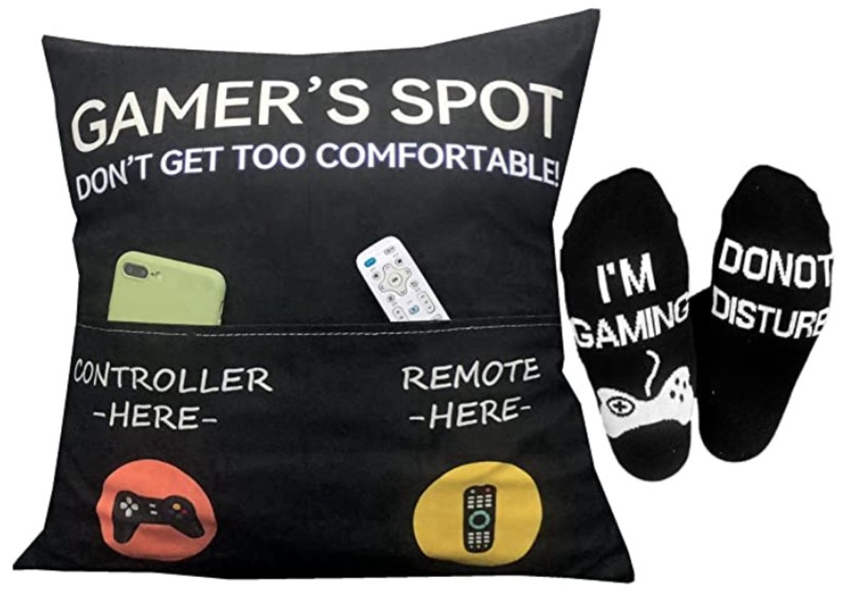 Cover their cushion with this Gamer’s Throw Pillow Case Amazon