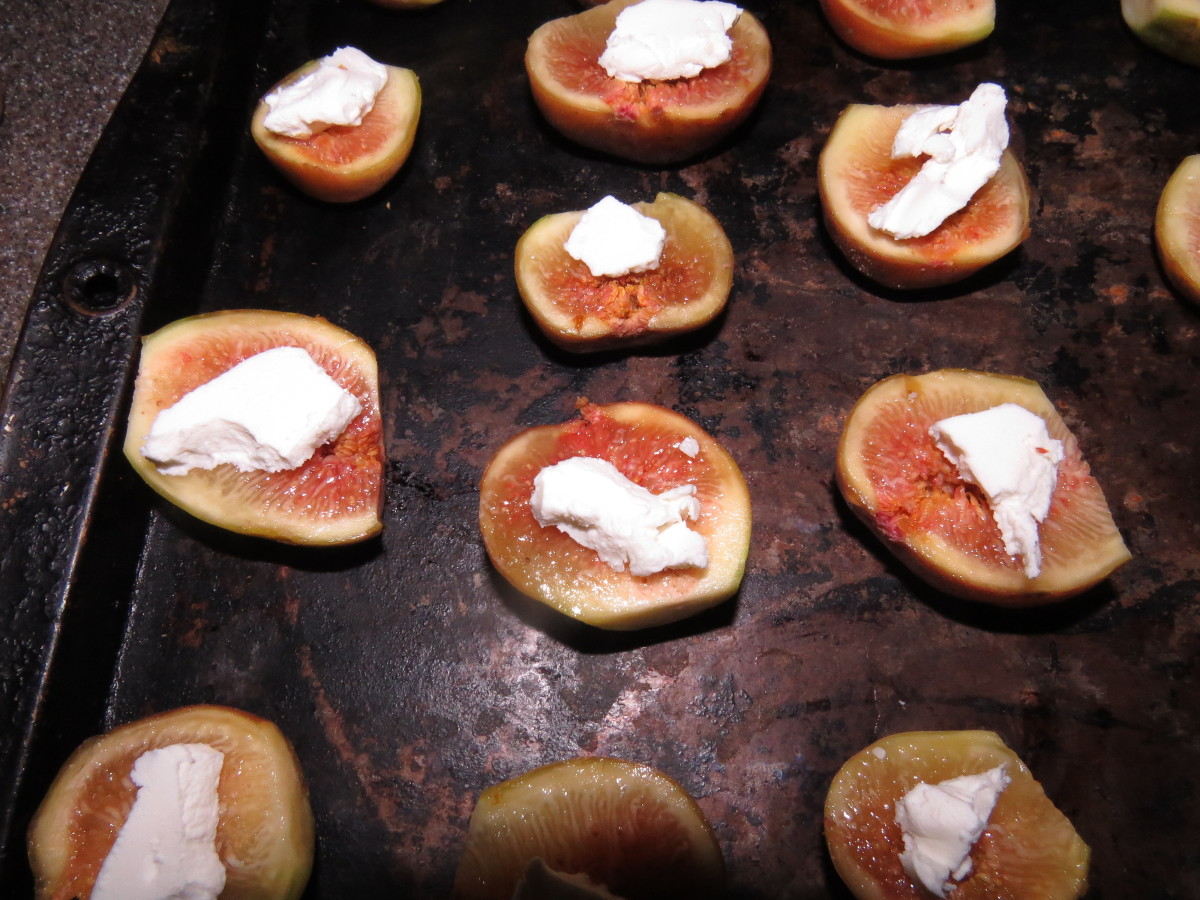 Divide your cheese evenly between the figs. Resist the temptation to pre-sample—they're good now, but they'll be better later!