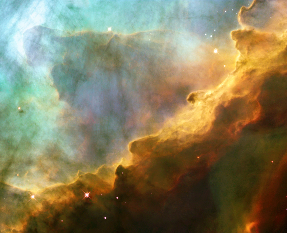 Hubble Space Telescope image of the Omega or Swan Nebula