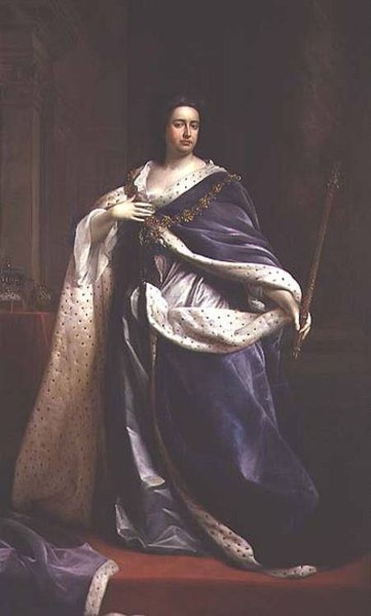 Queen Anne sporting the Order of St George - very English indeed!  Anne was not only the last of the Stuart monarchs, she was the last monarch of England.