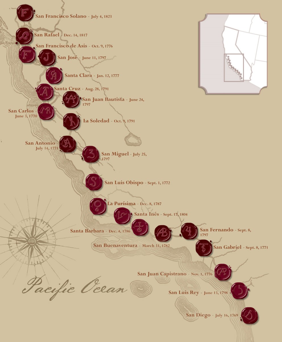 Map of California Missions