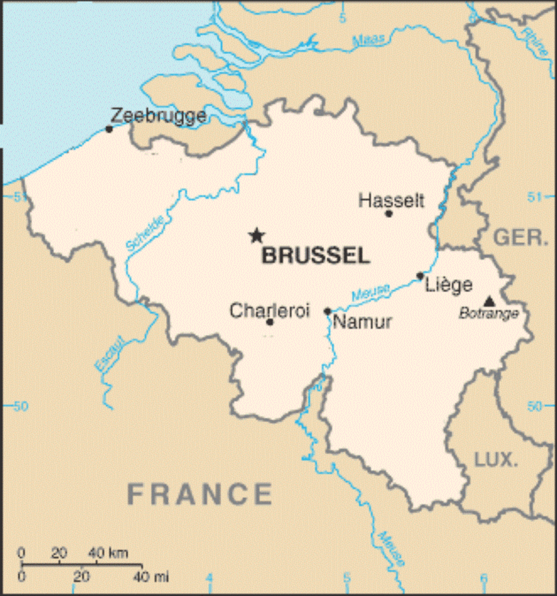 The River Scheldt flowing through modern France, Belgium and the Netherlands. 