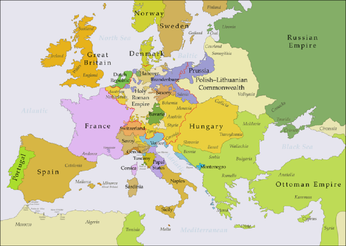 Europe circa 1790.