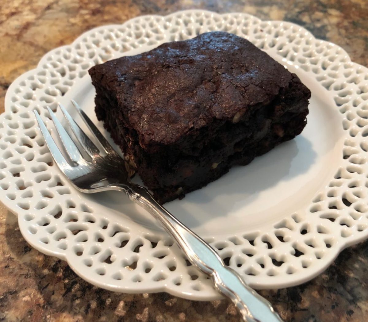 Bo's delicious gluten-free brownies with pecans. (You can make these brownies with regular flour, if you prefer.)
