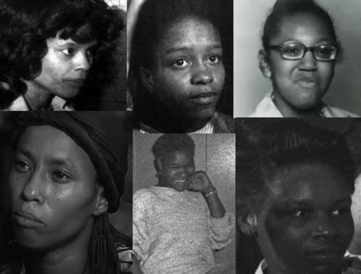 Six women were kidnapped by Gary Heidnik during 1986-1987. Josephina Rivera, Agnes Adams, Sandra Lindsay (top), Jacqueline Askins, Deborah Dudley, and Lisa Thomas (bottom). Photo courtesy of Daily UK News.