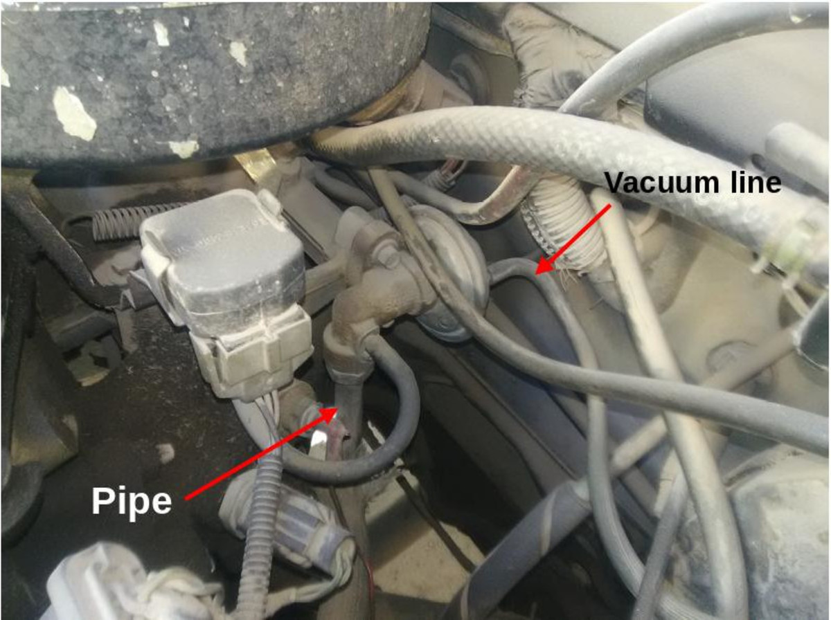 Some EGR valves use a pipe to connect to the manifolds.