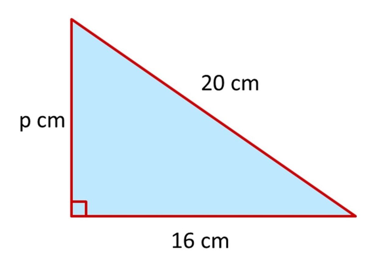 A right-angled triangle with a missing shorter side