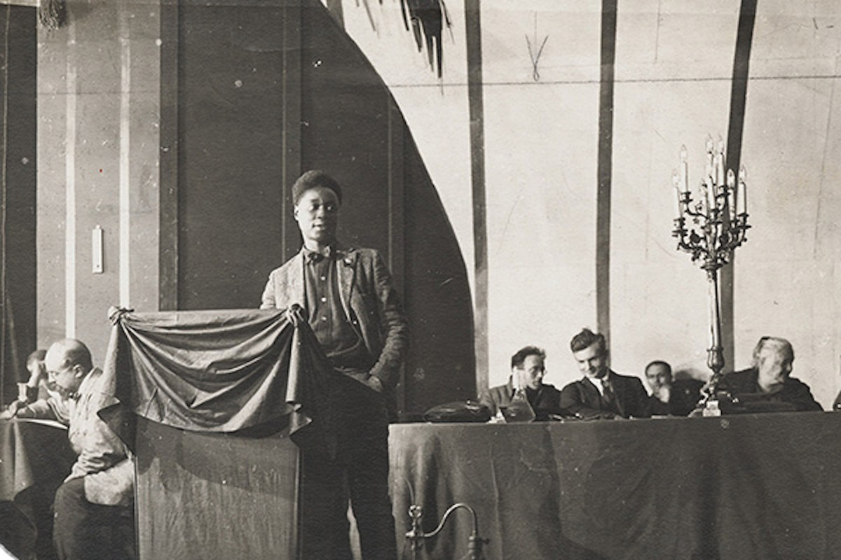 Claude McKay speaking at the Communist International in 1922 in Russia 