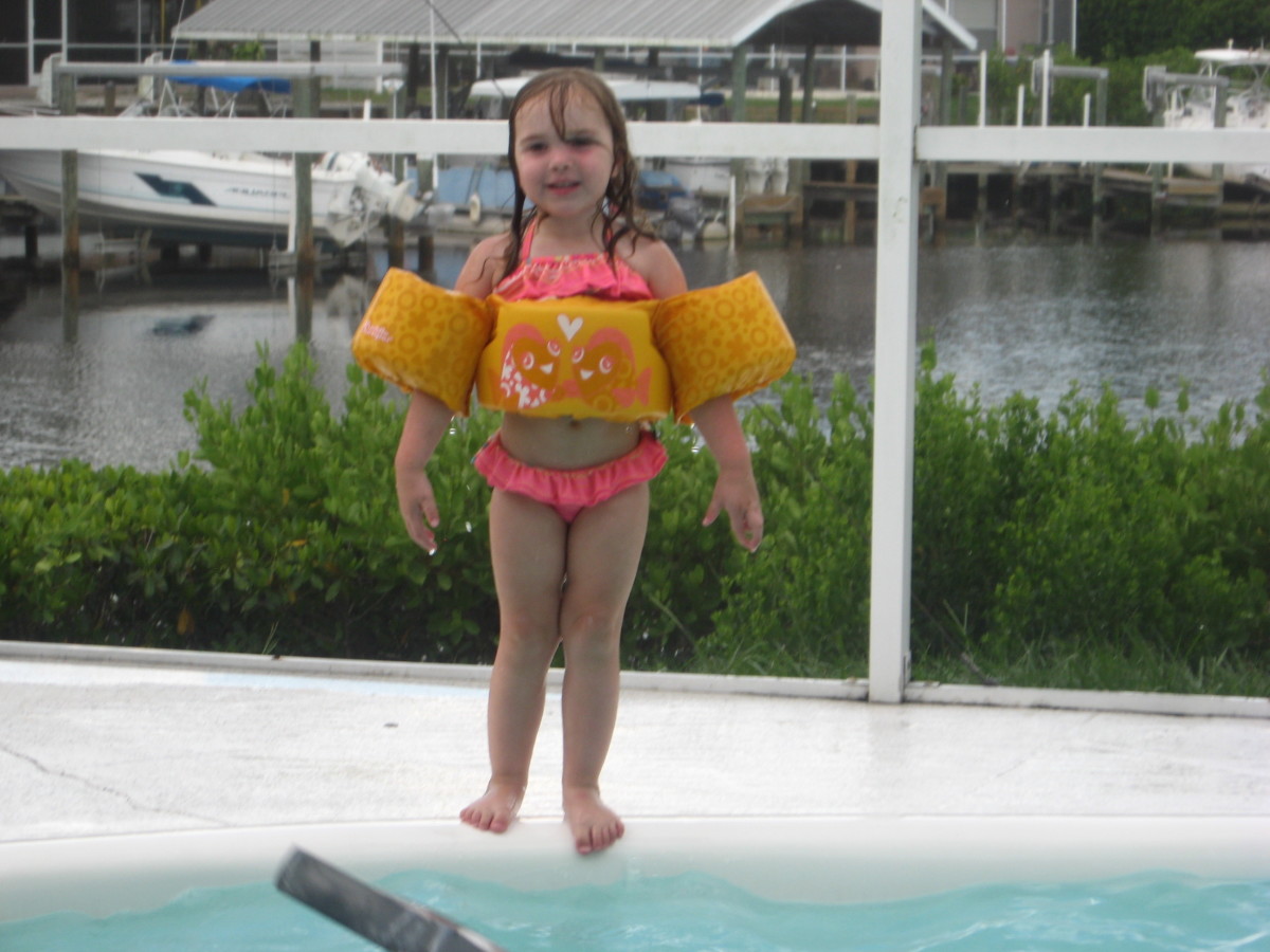 Floats and water toys are always good ideas for a family that has a pool.