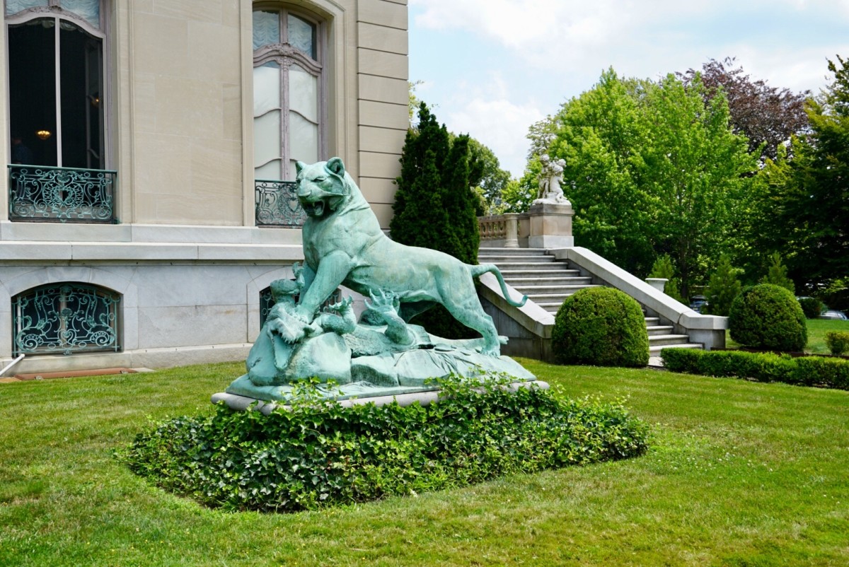 One of the many sculptures on the grounds