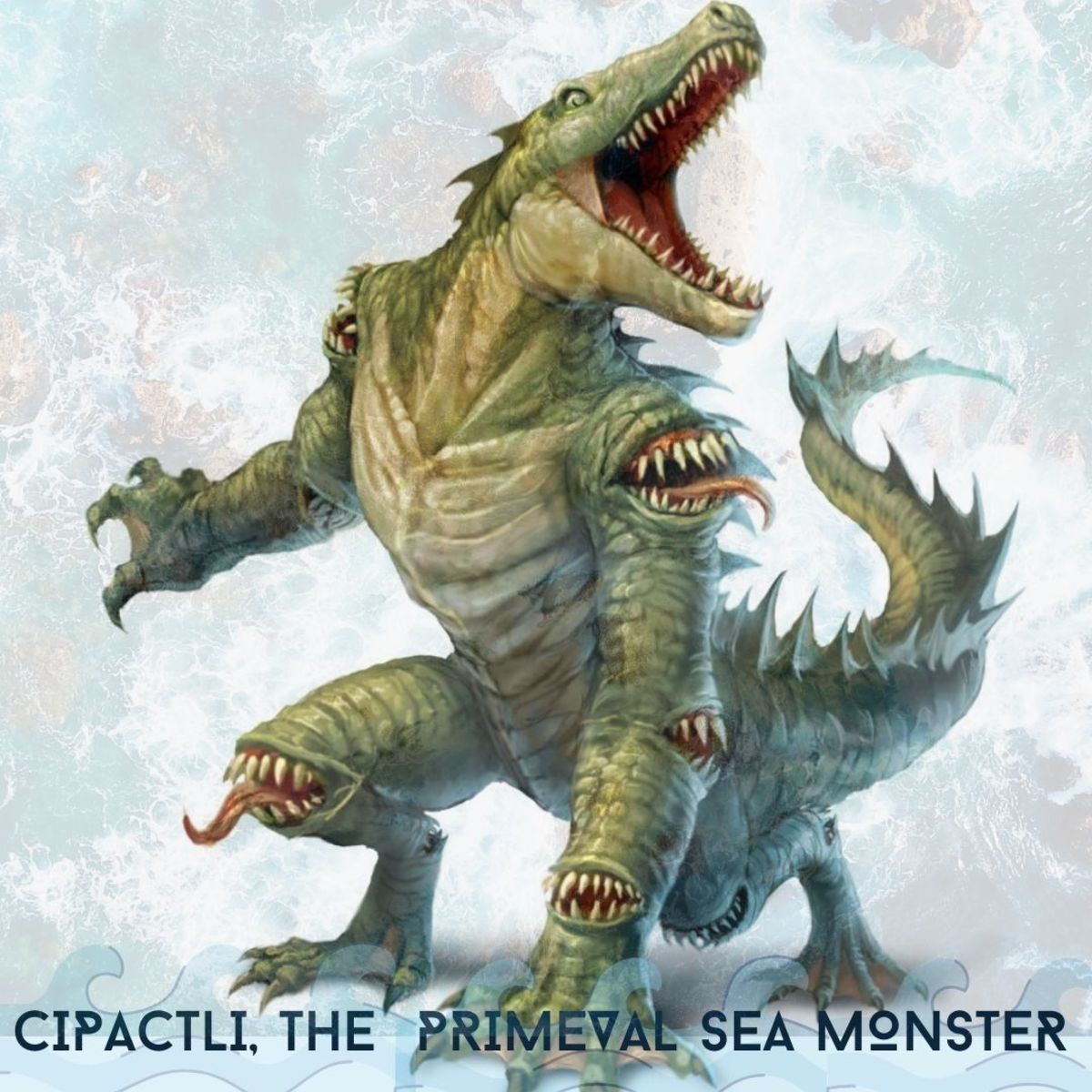 In Aztec cosmology, Cipactli was a celestial sea monster from which the world and the universe were created – one of the many versions of the Aztec creation story.