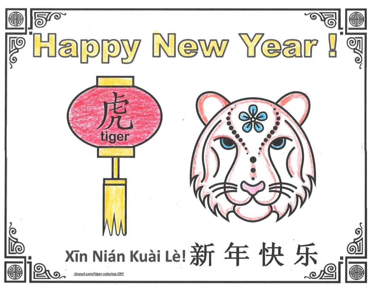Printable Coloring Pages for the Chinese Zodiac Year of the Tiger ...