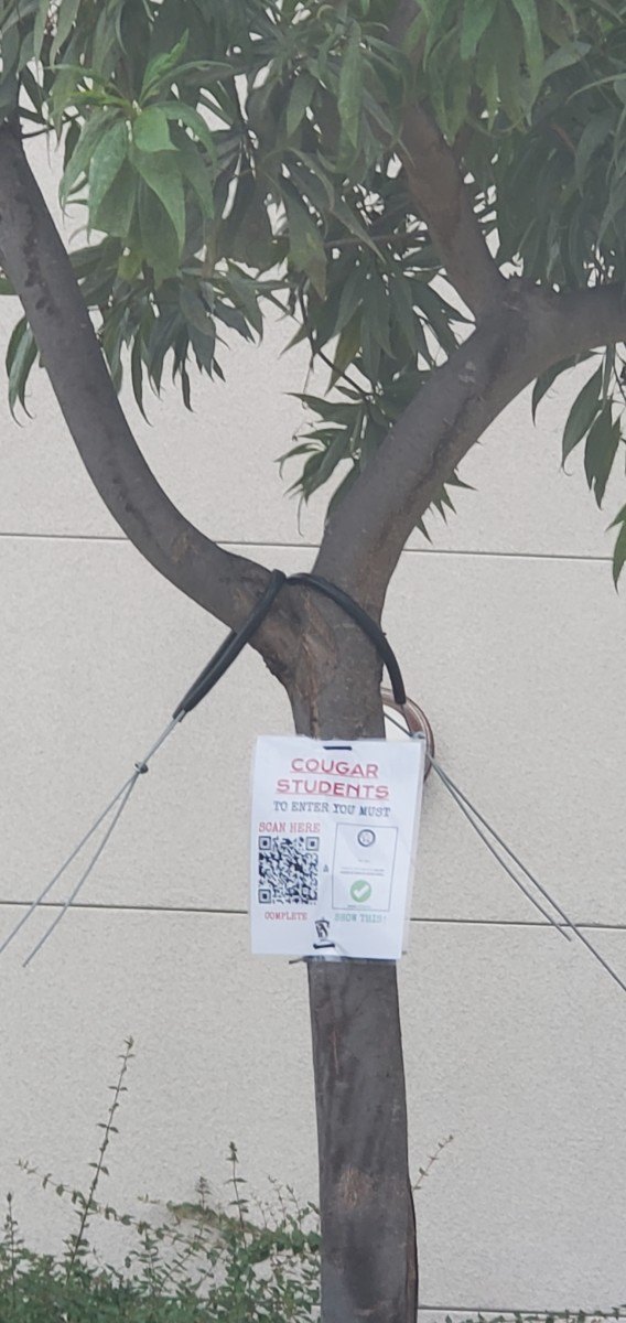 QR Code Poster in parking lot. 