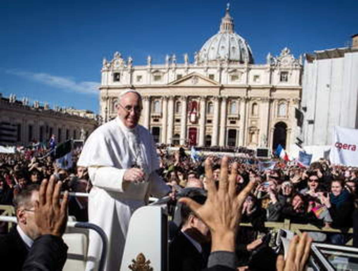 Pope Francis like to mix with the crowds and he like to tell them what to do, he is a modern pope, he is not like the popes of fifty years ago, when Christians were forbidden even to talk to other religious people, Francis tells you to pray for them.