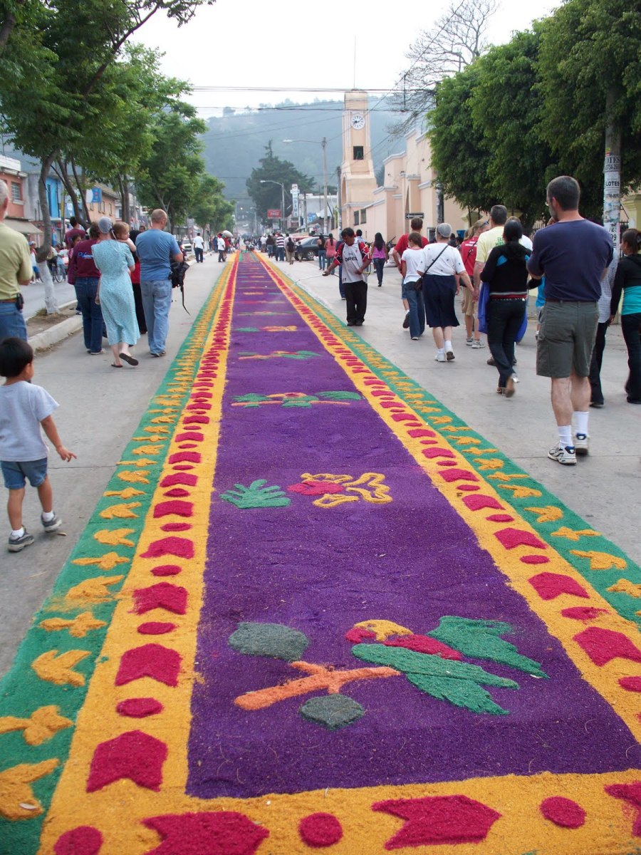 CARPET READY FOR EASTER PROCESSION IN MEXICO