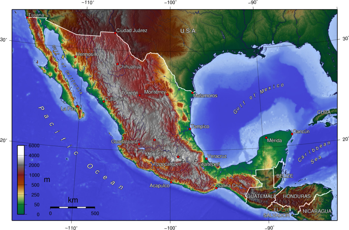 TOPOGRAPHY OF MEXICO
