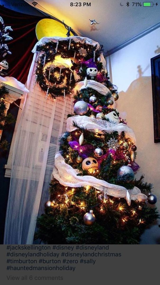 "Nightmare Before Christmas" Tree (Purchase the white tulle from the dollar store, then get your children to help wrap it around the tree.)