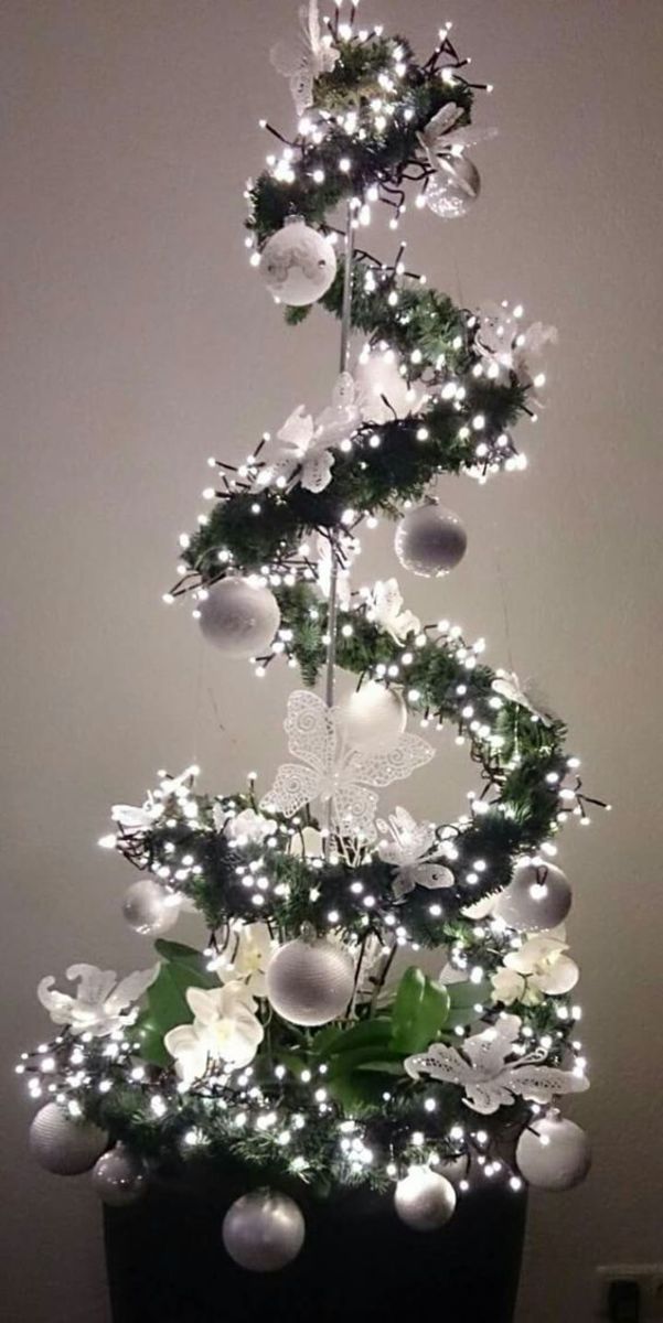 Fairy Light Spiral Tree (Get the kids to help you wrap the tree with the lights.)