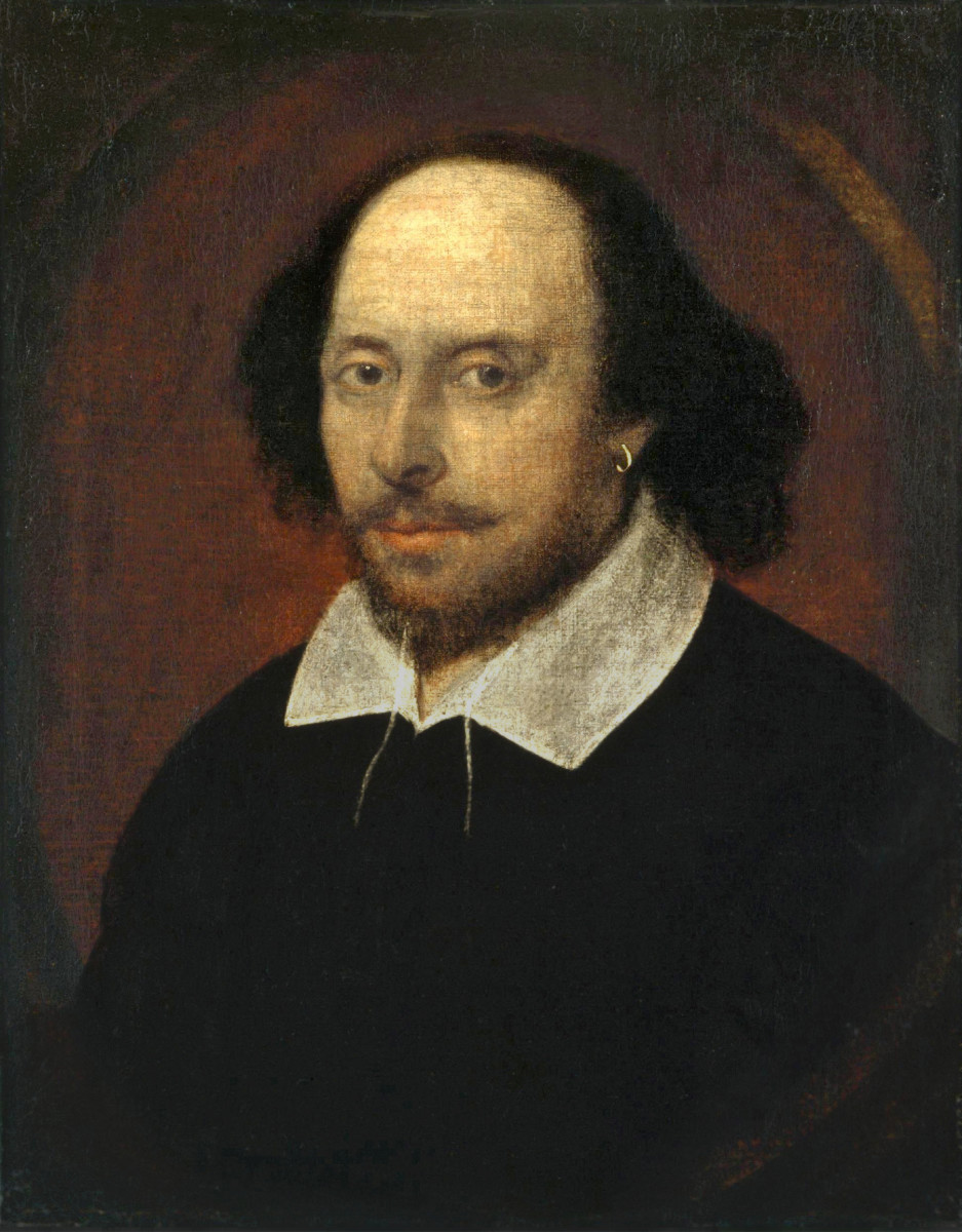 Chandos portrait of William Shakespeare, painted by John Taylor in 1610.