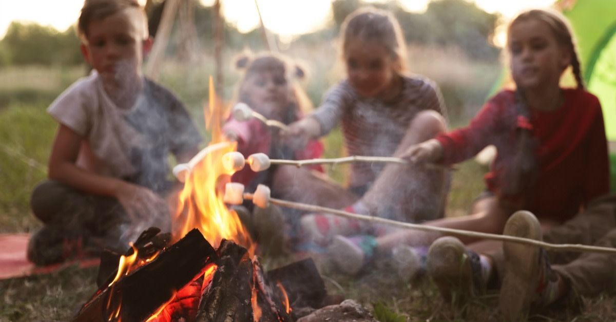 "Roasted Marshmallows over a Campfire for S’Mores”