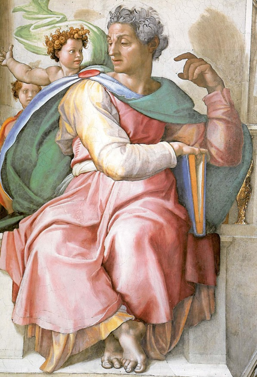 A portion of the Sistine Chapel painted by Michelangelo (1475 – 1564) depicting Isaiah.