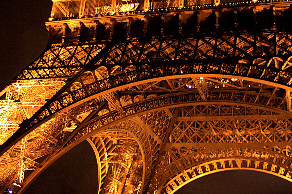Architectural design, intricacy of structure, expert workmanship and an attractive light show, all come together in the Eiffel Tower at night