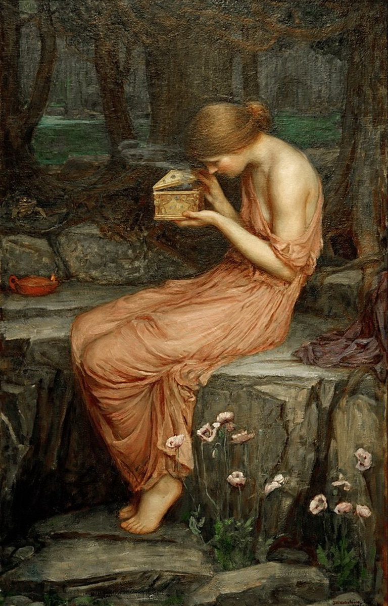 "Psyche Opening the Golden Box" by John William Waterhouse (1849 – 1917)