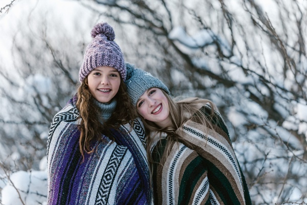 Pic: The Nelson Sisters Playing on the Snowfields
