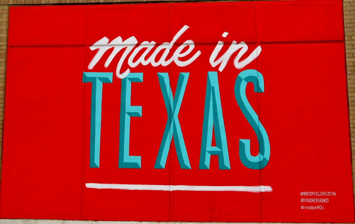 “Made in TEXAS” graphic mural by Pandr Design Co.