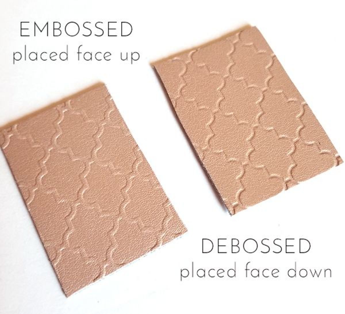 Embossing folders give you options to create an embossed image or a debossed image