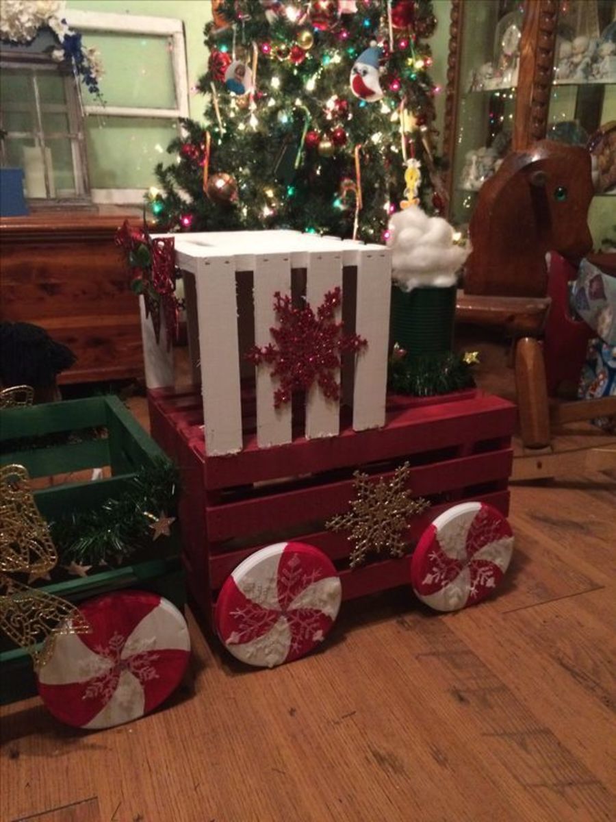 Christmas Train Made From Crates