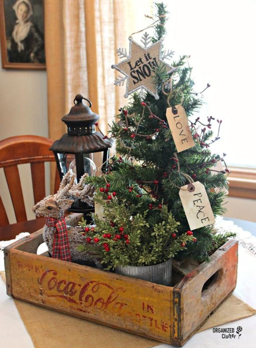Coca-Cola Crate With Mini Christmas Tree