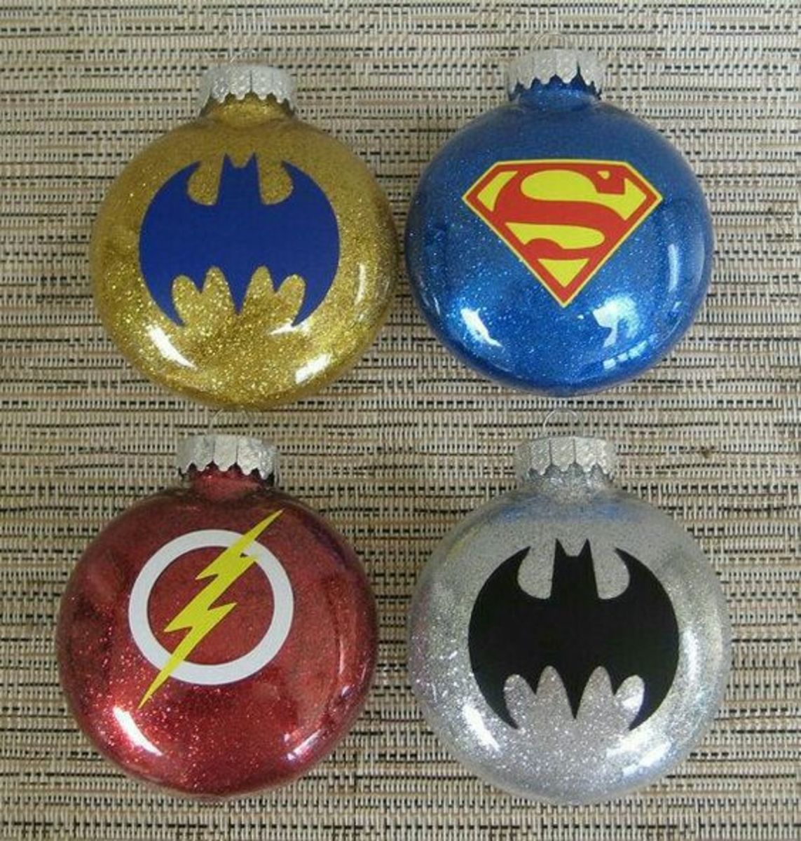 Glittery Superhero Ornaments