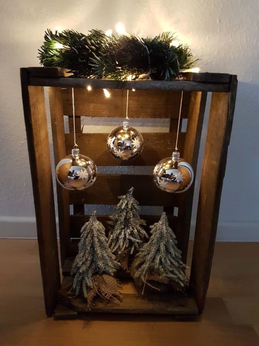 Crate With Three Little Trees
