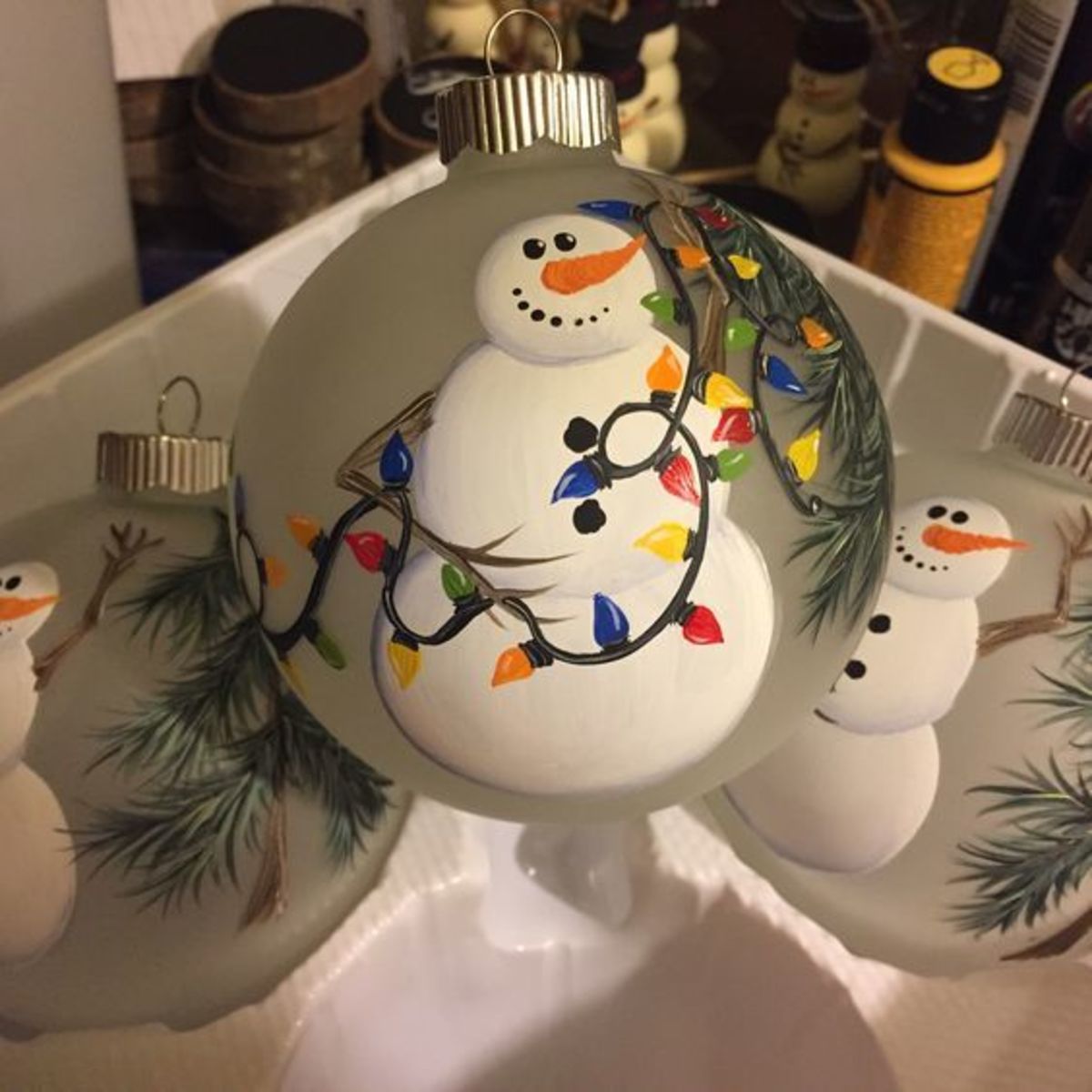 Painted Snowman Ornament