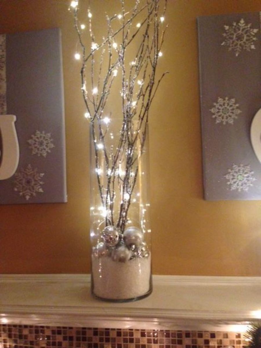 Light-up branches look so graceful in tall vases!