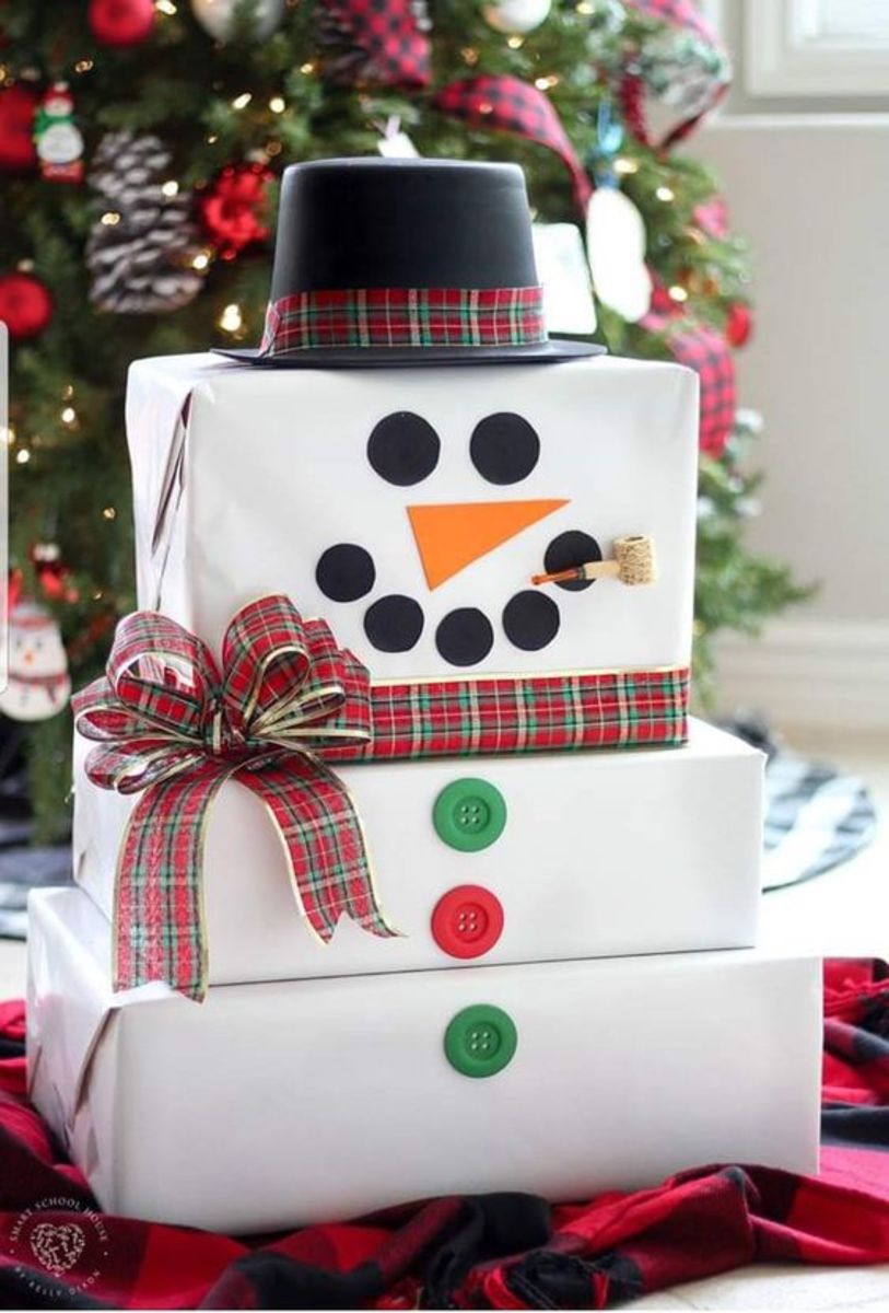 Got a lot of large presents this year? No problem! Make an extra big snowman.
