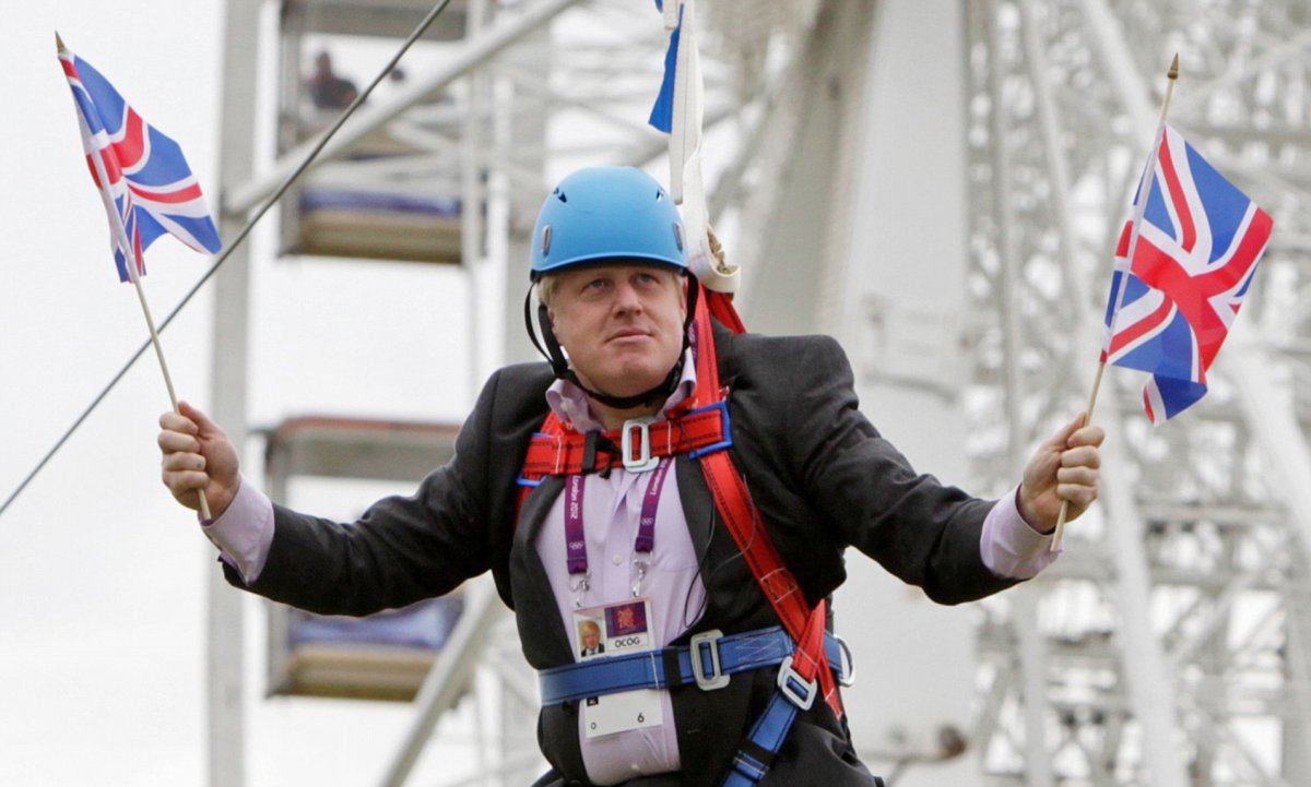 The former British Prime Minster engaged in one of his oafish stunts