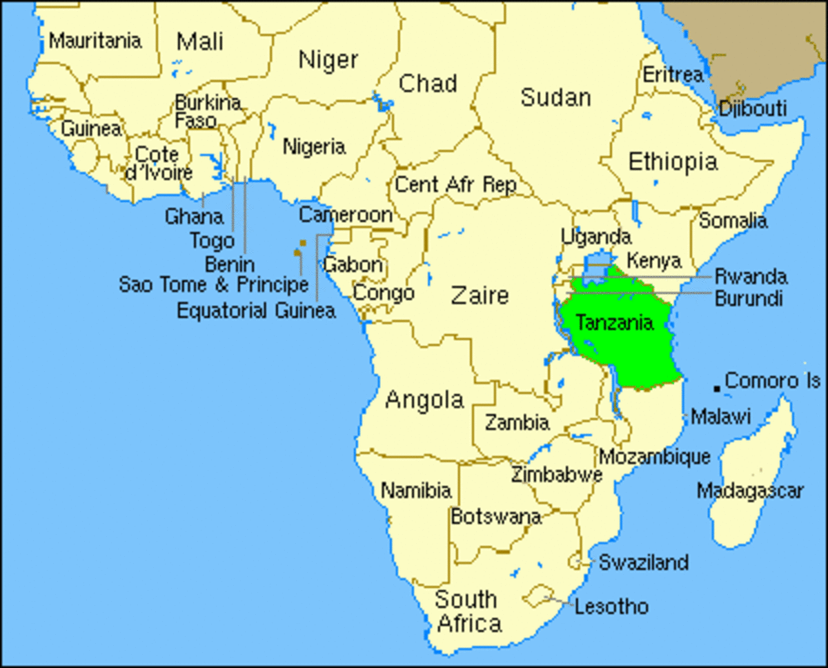 Africa ~ Tanzania (green) @ http://ethnology.wordpress.com/2010/02/09/e_1946_5_11/