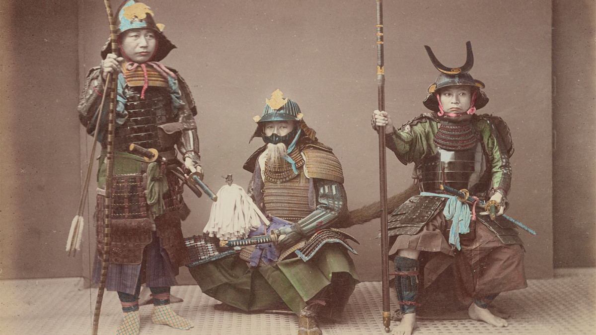 One of the surviving photos of samurai warriors.