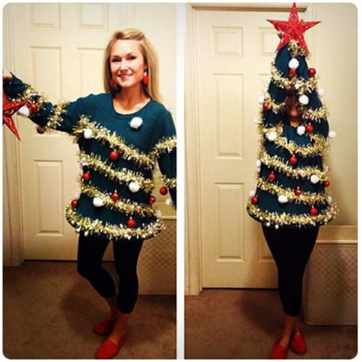 My favorite Ugly Christmas Sweater is this DIY tree