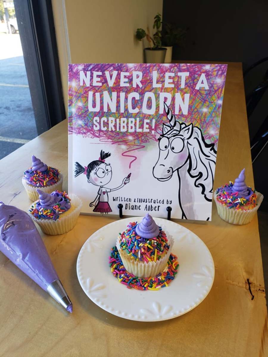 Read "Never Let a Unicorn Scribble" with your kids and bake cupcakes together!